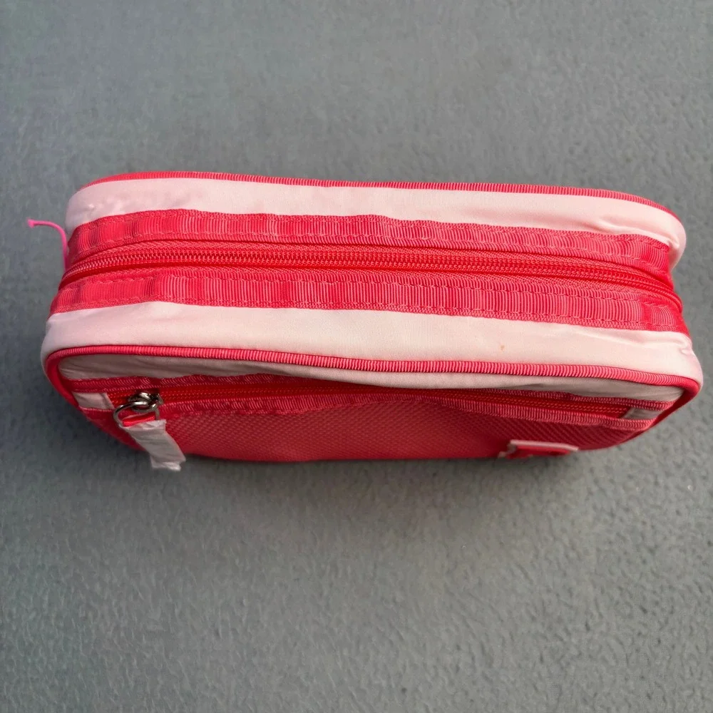 Pink Victoria's Secret Cosmetic Bag Mesh Pouch Wristlet Travel Case Pink NEW